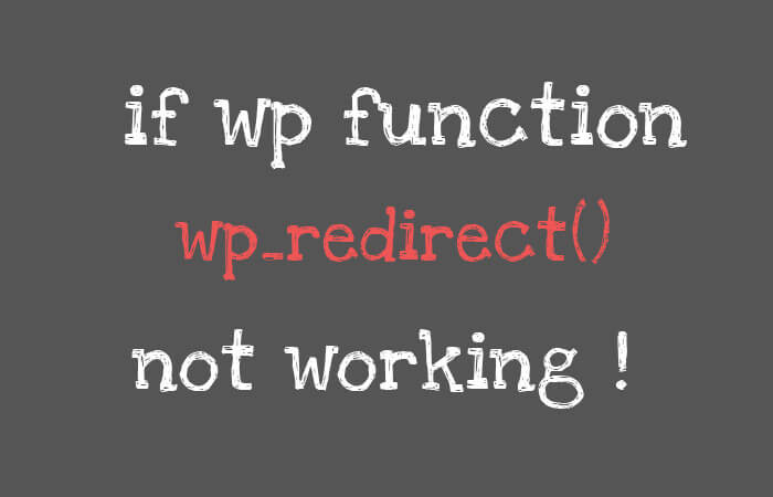 wp redirect function not working