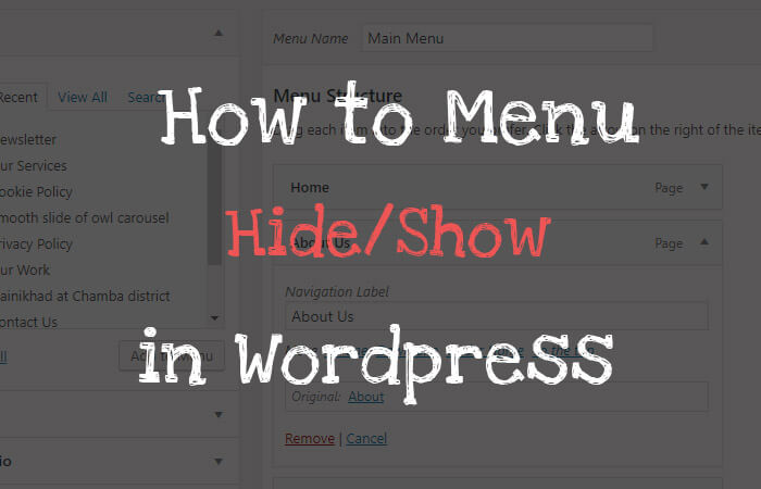 If User Logged in.. Show and hide Menu in wordpress !
