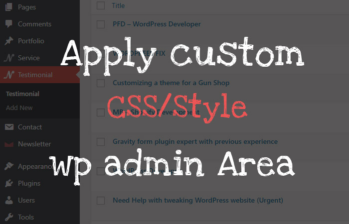 Apply custom css to admin area wordpress !