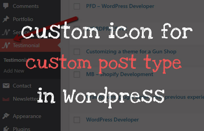 custom icon for custom post type in wordpress !
