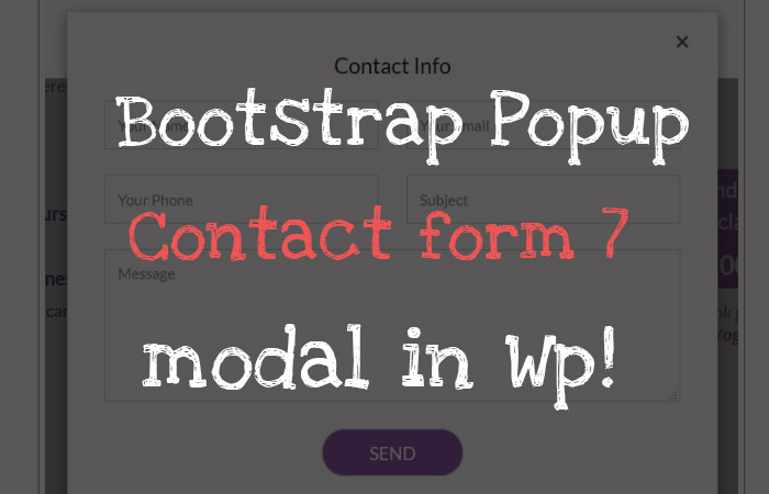 Bootstrap Modals , Dialog box, Popup form wordpress