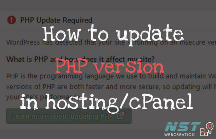 PHP Update Required!  how to update php version in cPanel ?