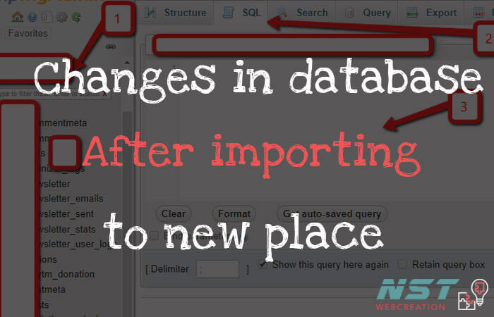 Make changes in database after importing into new place/domain!