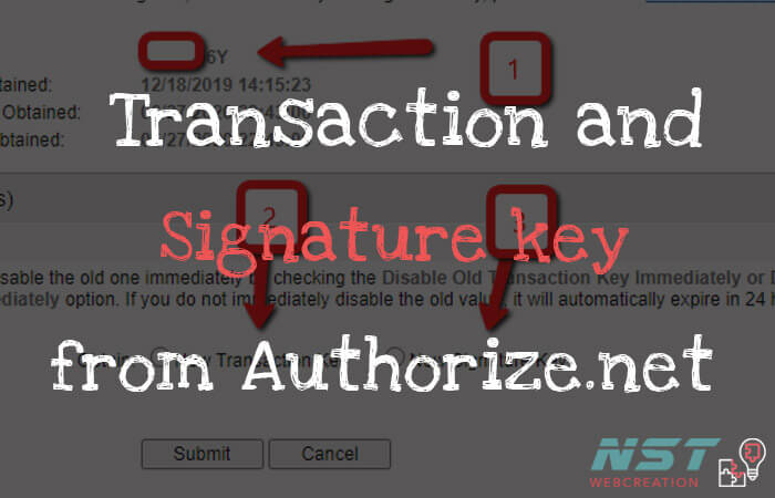 How to get Transaction and Signature key in Authorize account ?