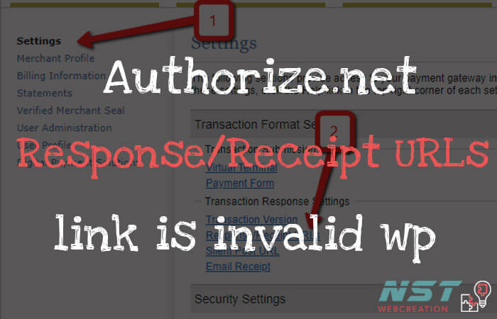 Authorize.net : The referrer-relay response or receipt link URL is invalid