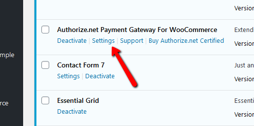 authorize net settings