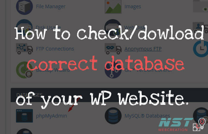 How to check and download correct database used in your wp website ?