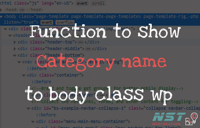 How to add Category name to body class wordpress!