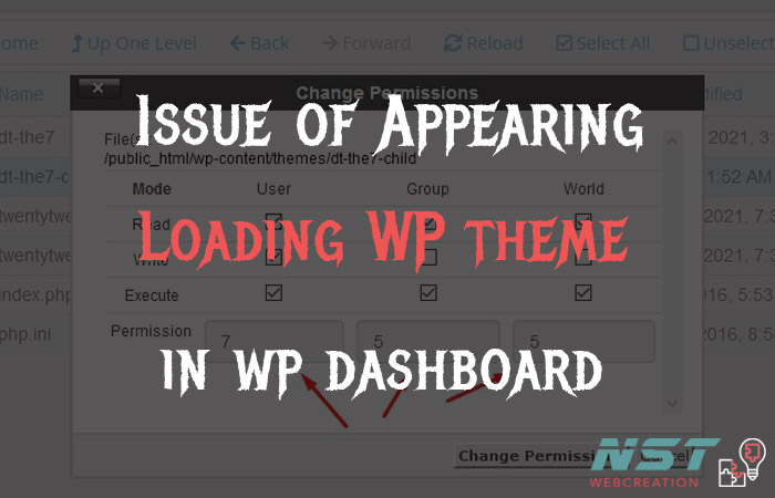 WordPress theme appearing or loading issue in dashboard – The7