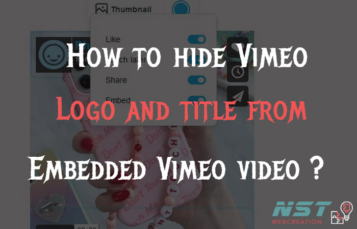 How to hide Controls on Vimeo embedded video with Vimeo logo ?