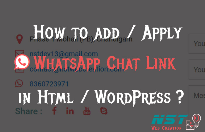 How to add WhatsApp chat html link in website?