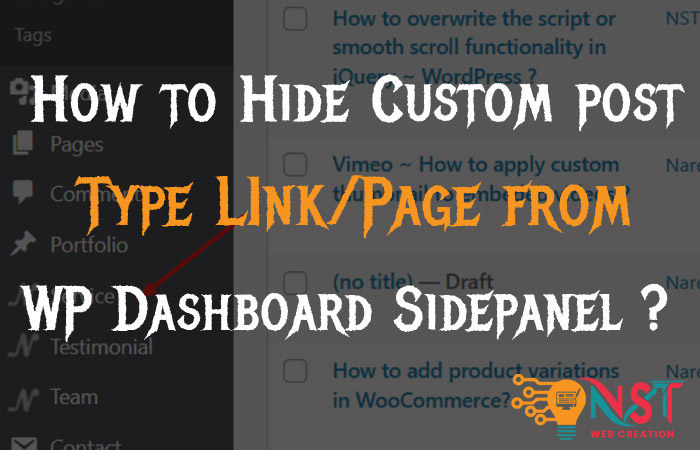 How to hide custom post type link in WordPress Dashboard from side panel ?