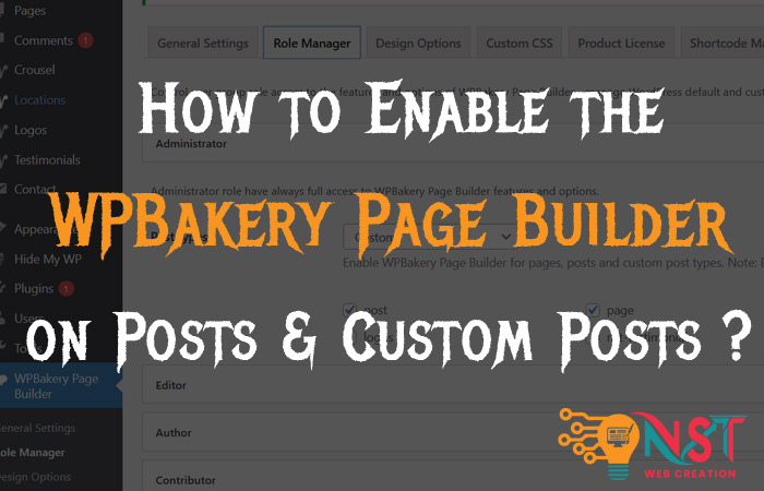 how to enable wp bakery builder on posts and custom posts