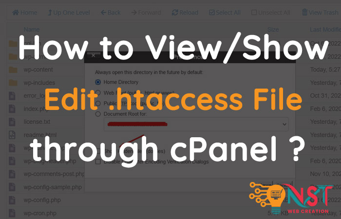 How to Edit / Check .htaccess file in cPanel ?