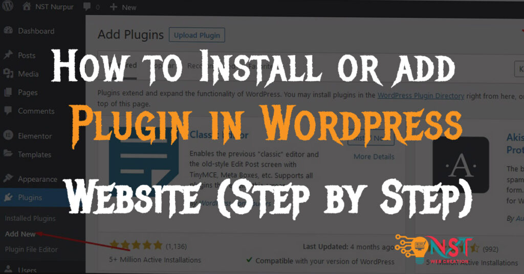 How to install or add plugin in wordpress website ?