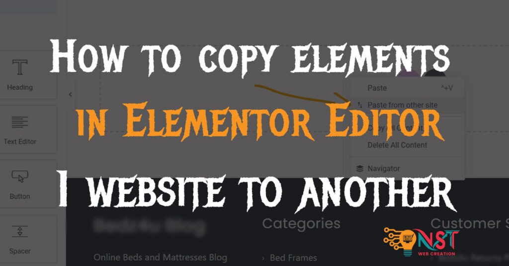 Elementor : How to copy a post element section from One website to another website ?